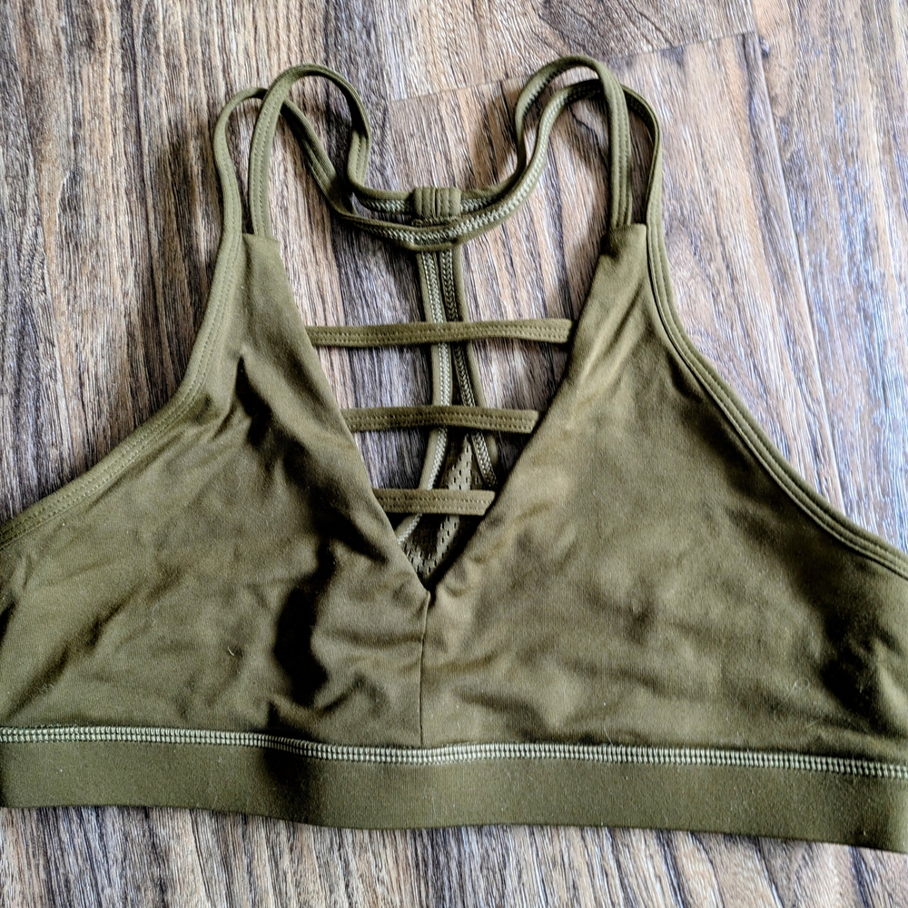 5 For $20 ZYIA Green Grid Racerback Sports Bra Size L